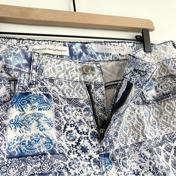 ANTHROPOLOGIE Pilcro Jacquard Spring Summer Pants - Picture 8 of 16